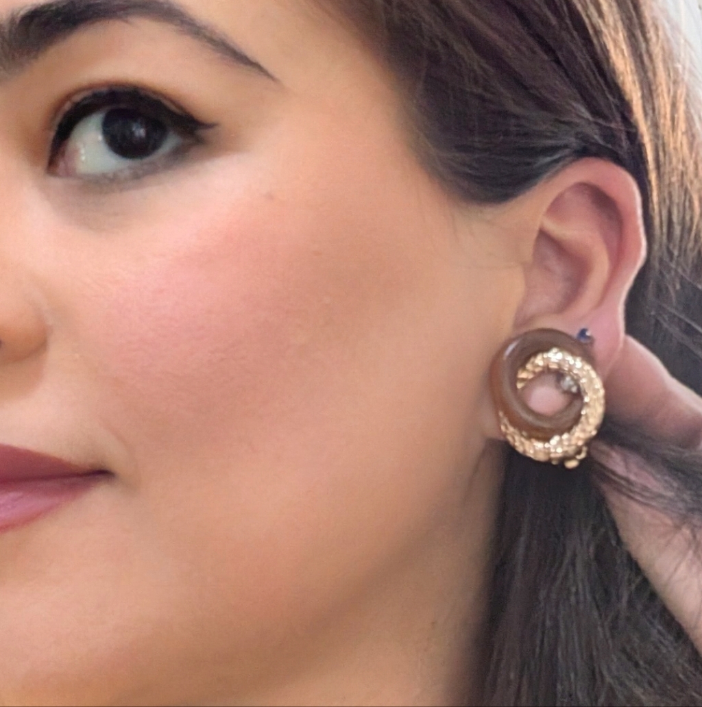 Dannijo Circular Brown And Gold Earrings 55$